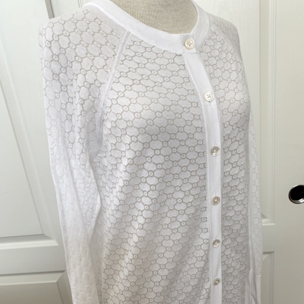 Thom Browne / Brooks Brothers Black Fleece Line Elegant White Button-Up Cardigan